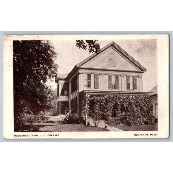Vintage Postcard Featuring Residence Of Dr. J.G. Greaves Buckland MA 1907  #1435 - Picture 1 of 2